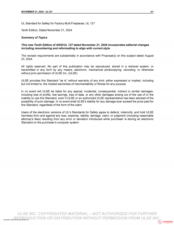 UL 127 PDF UL 127 PDF